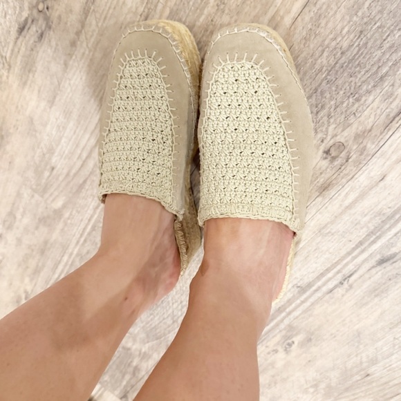 Zara Tan Crochet Platform Mule Espadrille Slip on, Size 8.5 - Picture 3 of 12